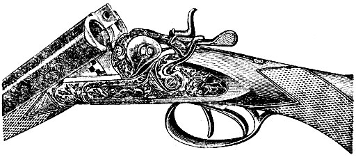 Рис. 29. Ружье с дамассковыми стволами