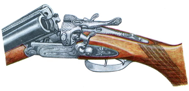 Рис. 26. ТОЗ-28 - трехствольное комбинированное курковое ружье